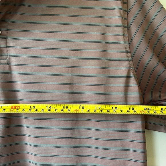 PGA Tour Men’s Striped Golf Polo Shirt Size Medium Performance Moisture Wicking - Picture 7 of 9